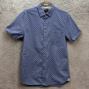 Ted Baker London Men's Size 3 Blue Button Up Short Sleeve Shirt Casual Style